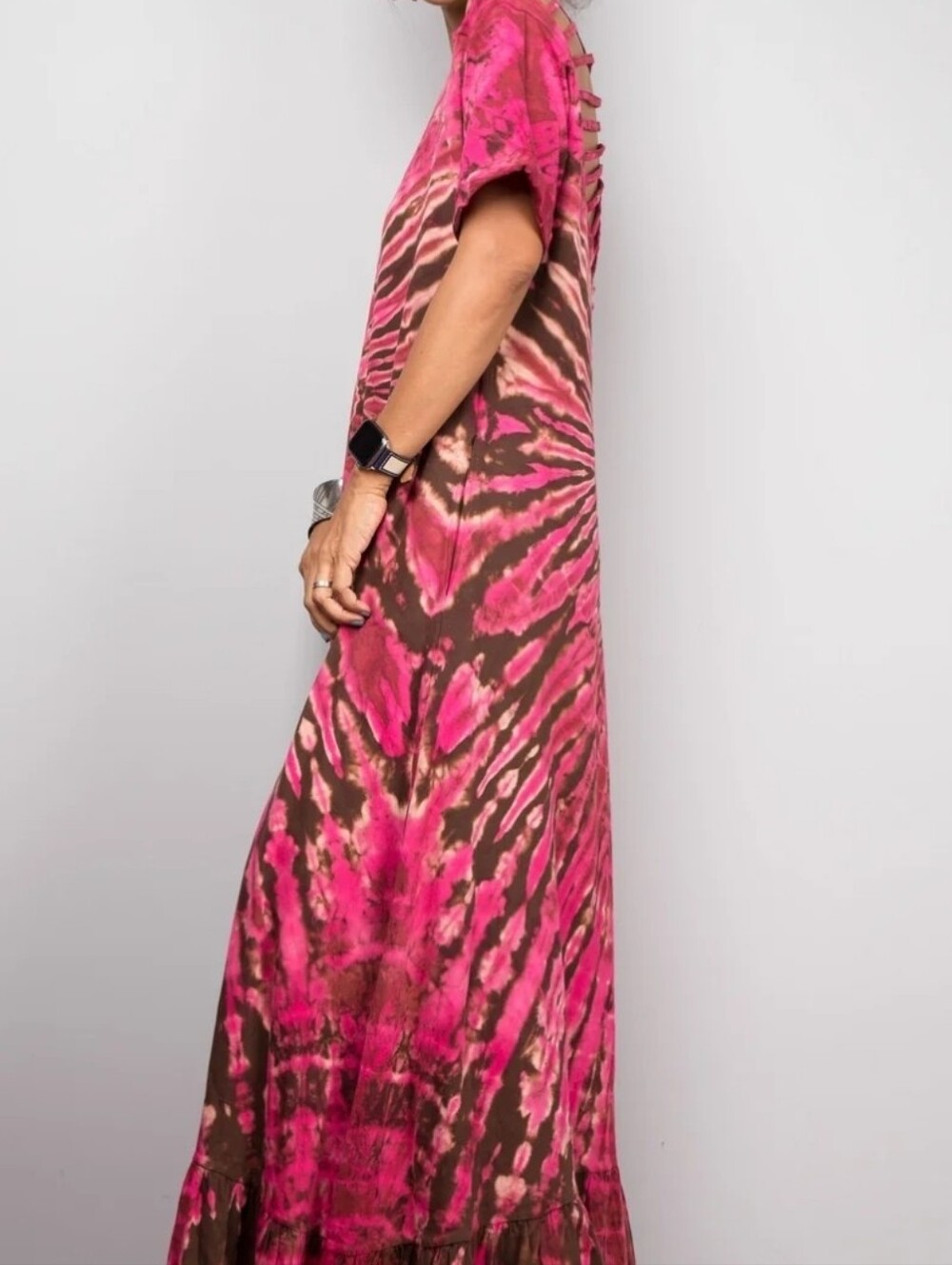 Handmade One Of A Kind 100% Cotton Tie Dye Dress - Picture 2 of 5